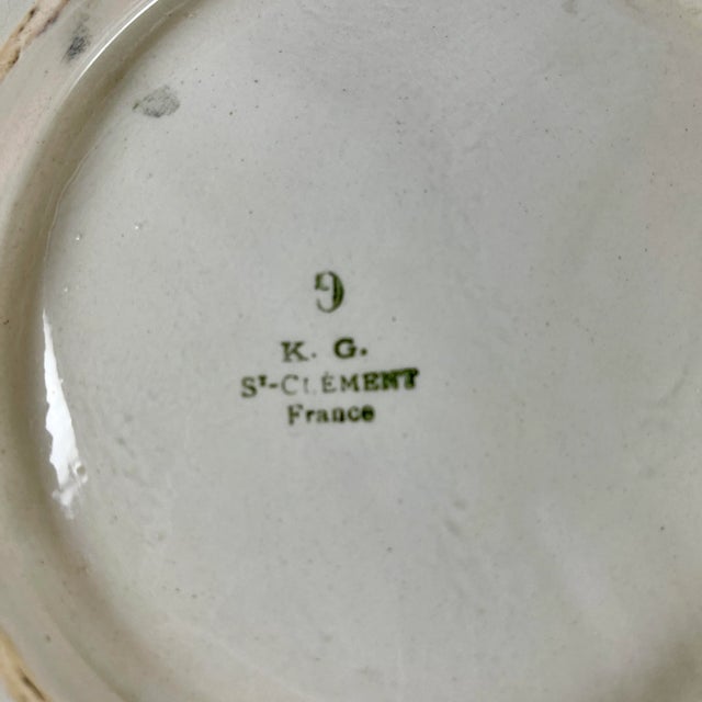 St. Clément, Keller Guerin Asparagus & Artichoke Faïence Majolica Plate For Sale - Image 10 of 11