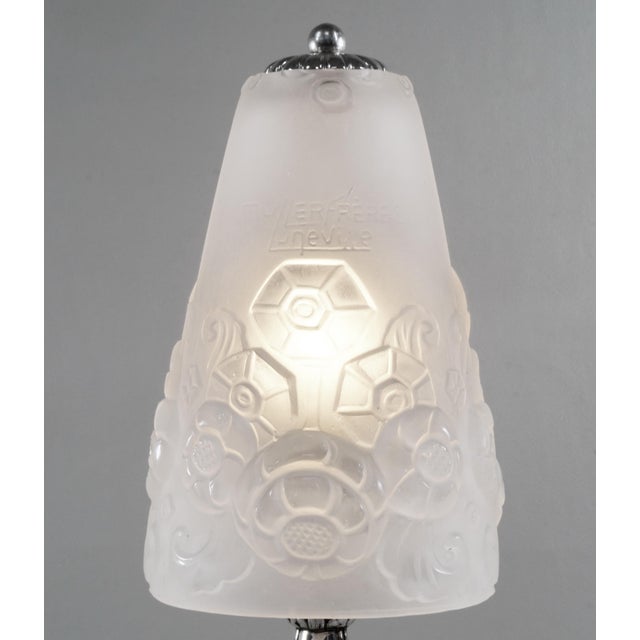 Metal French Art Deco Table Lamp by Muller Freres 1920s France For Sale - Image 7 of 12