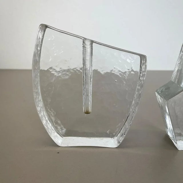 1970s Brutalist German Rock Glass Vases attributed to Peill and Putzler, 1970s, Set of 2 For Sale - Image 5 of 18