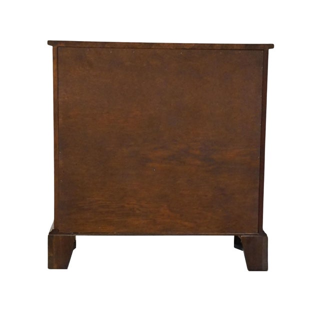Late 20th Century Baker Furniture Solid Burled Walnut Traditional Chippendale Style 30" Three Drawer Nightstand For Sale - Image 11 of 12
