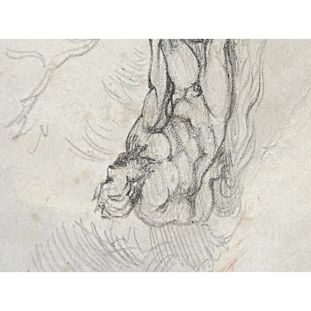 Academic Drawing of Miguel Angelo Scene, 19th-Century, Paper, Framed For Sale - Image 3 of 8