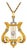 19th Century Victorian Diamond Pearl 18k Yellow Gold Lyre Necklace For Sale