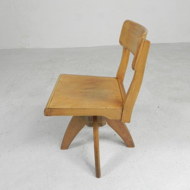 Wooden Swivel Chair, 1950s For Sale - Image 10 of 18