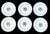 This vintage set of 6 hand-painted fish dinner plates in black and white features a square and round shape, measuring 10.5...