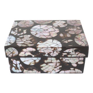 R & Y Augousti France Abalone Inlaid Ebonized Wood Box For Sale