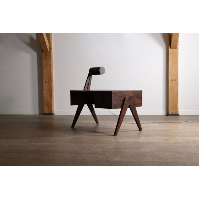 Desk with Integrated Lamp by Pierre Jeanneret for Chandigarh, 1950s For Sale - Image 10 of 18
