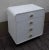 1970s Small White Formica Chest of 4 Drawers with Silver Shell Handles & Black Base, 1970s For Sale - Image 5 of 7