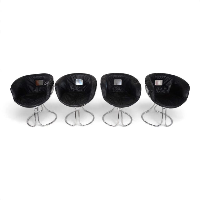 Pan Am Dining Chairs in Chrome and Leather by Gastone Rinaldi for Rima, 1970, Set of 4 For Sale - Image 14 of 18