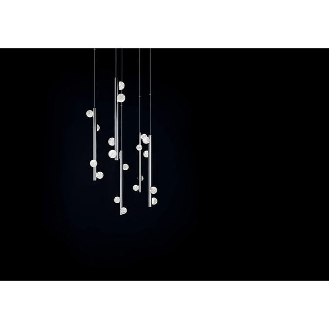 Contemporary Demetra Shiny Silver Metal Pendant Lamp 2 by Alabastro Italiano For Sale - Image 3 of 4