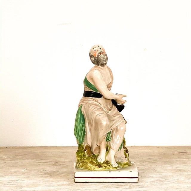 Early 19th Century Circa 19th Century "Elijah and the Raven" Staffordshire Figure, England For Sale - Image 5 of 5