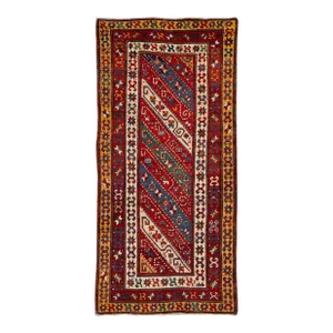 Antique Caucasian Kazak Handmade Gallery Wool Rug With Allover Multicolor Motif