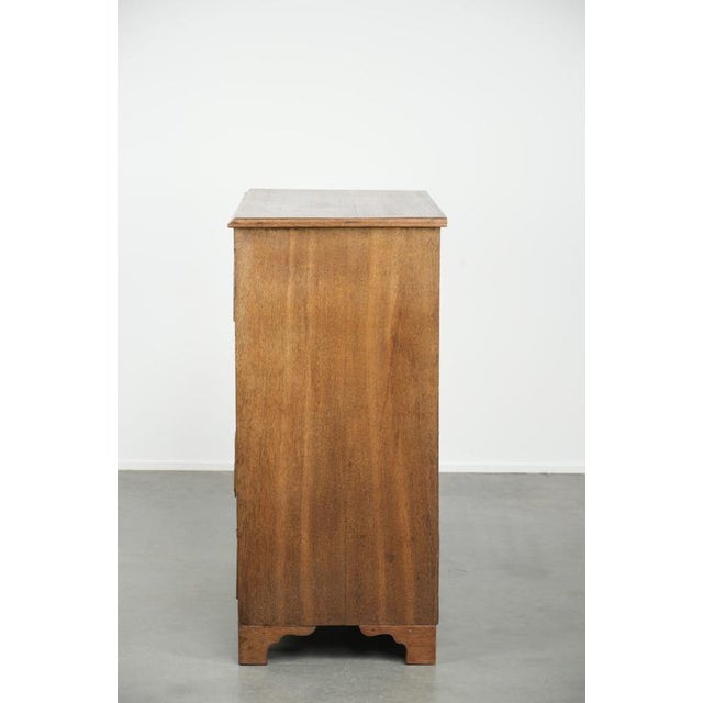 Large Antique English Blonde Oak Chest of Drawers with Gilt Elements, 18th Century For Sale - Image 6 of 14