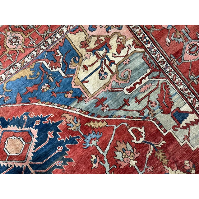 Antique Persian Serapi Rug 9'11" X 13’4" For Sale - Image 13 of 15