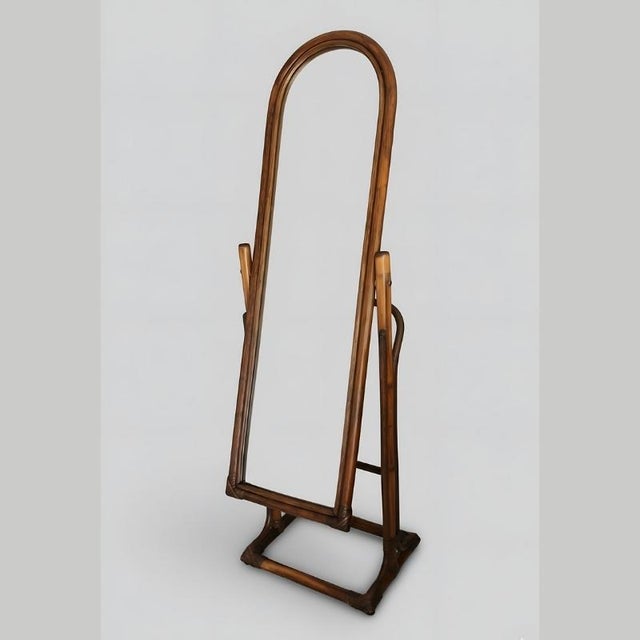 Vintage French Rattan Cheval Mirror, 1960s For Sale - Image 17 of 18