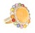 Contemporary 9.65 Carat Opal Sapphire Diamond Yellow Gold Cocktail Ring Size 7 For Sale - Image 3 of 6