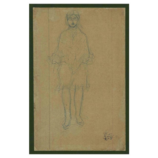 Aristide Maillol, Female Figure, Original Pastel, Early 20th-century For Sale