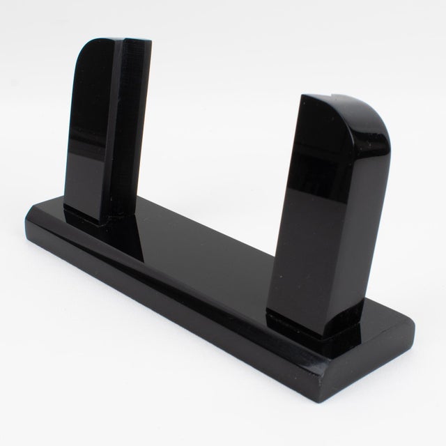 Plastic Modernist Black Lucite Picture Frame For Sale - Image 7 of 8