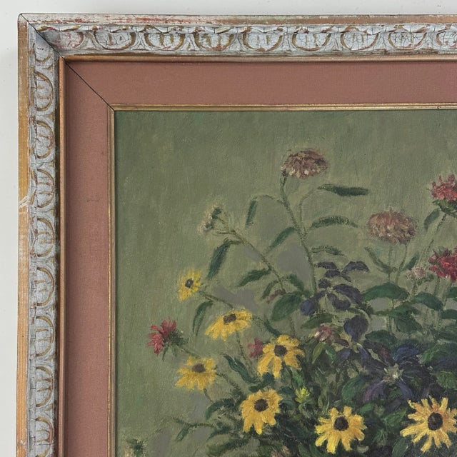 Impressionist Vintage Impressionist Floral Still Life, Signed/Framed (C. 1950, Oil on Canvas) For Sale - Image 3 of 9
