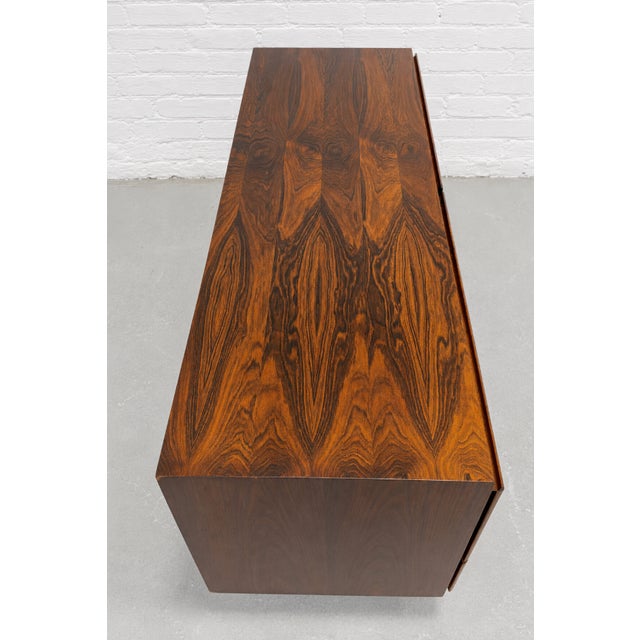 Wood Mid Century Danish Rosewood Credenza | Sideboard Dresser by Omann Jun, Denmark, C. 1960s For Sale - Image 7 of 16
