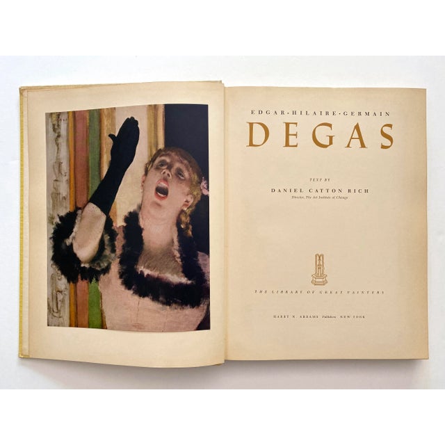 French Edgar Degas Vintage 1951 First Edition Lithograph Print Large Hardcover Impressionist Art Book For Sale - Image 3 of 13