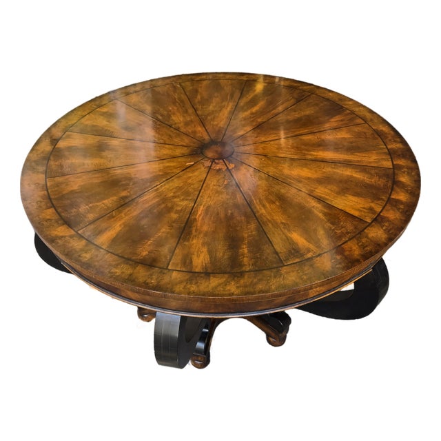 Traditional Henredon Wooden Round Dining Table For Sale