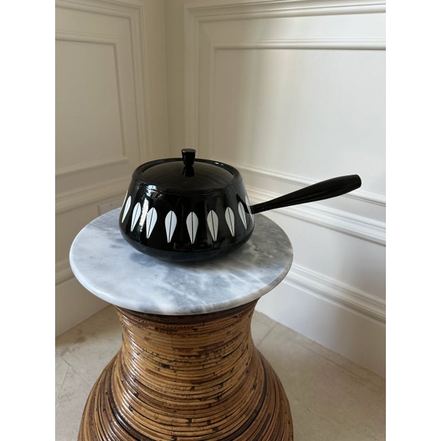 Vintage Catherineholm Norway Black Enamel Lidded Lotus Saucepan For Sale - Image 13 of 13