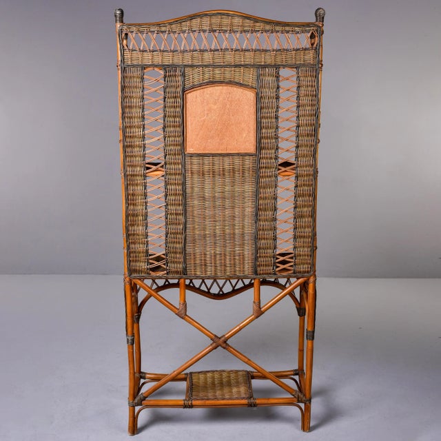 Vintage Rattan and Wicker Hall Stand For Sale - Image 9 of 12