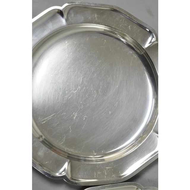 Vintage International Silver Co 221 Modern Silver Plated 12" Platter Dish - Pair For Sale - Image 9 of 12