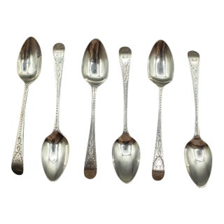 1798 English Set of 6 Sterling Silver Teaspoons by Peter & Ann Bateman For Sale