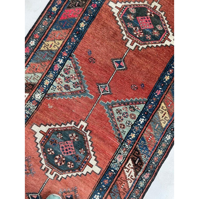 Antique Caucasian TUSCAN DREAM Long Runner Rug 3.7 x 14.9 For Sale - Image 11 of 15
