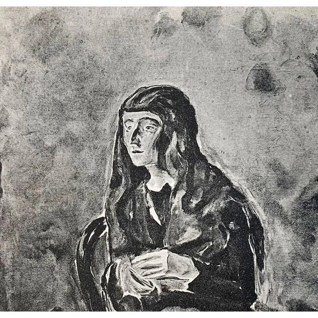 Modern Edvard Munch “Mädchenbild” Lithograph (1922), Limited Edition 61/200, Signed in Plate, Custom Framed For Sale - Image 3 of 5