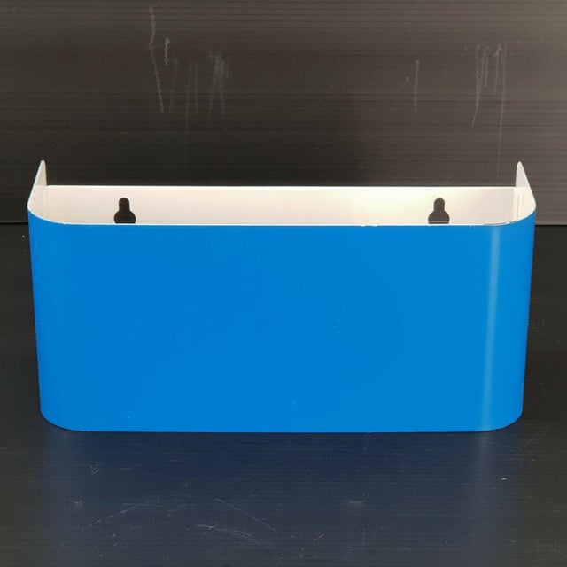 Vintage Wall Light in Blue Lacquered Sheet Metal, 1960s For Sale - Image 6 of 6