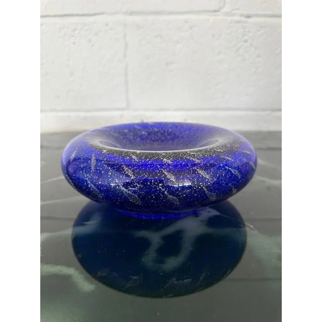 Empty Pockets Tray in Murano Glass, Blue Bubbles & Silver Powder, 1990s For Sale - Image 6 of 6