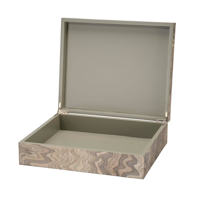 2020s Valley Decorative Box, Sand Grey Veneer For Sale - Image 5 of 6