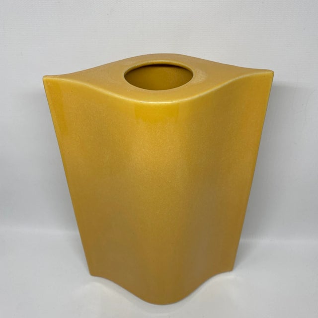 Mid-Century Modern Vintage Amber Yellow Mikasa La Ronde Moselle Vase For Sale - Image 3 of 13