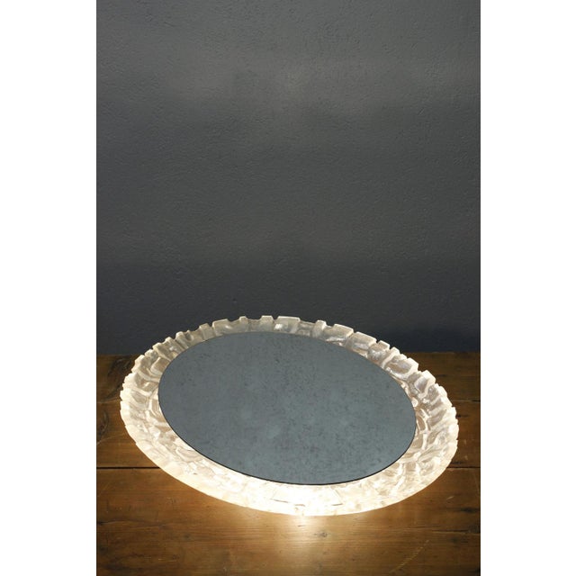 Vintage Backlit Mirror in Frosted Resin by Ercol, 1970s For Sale - Image 8 of 15