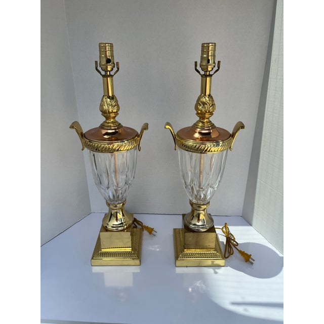 Brass Pair of Vintage Kaiser Kuhn Crystal & Brass Beauties For Sale - Image 8 of 12