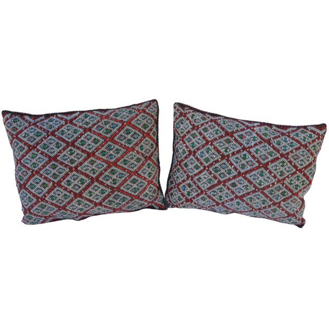 Diamond-Patterned & X-Motif Pillows, S/2 For Sale - Image 11 of 11