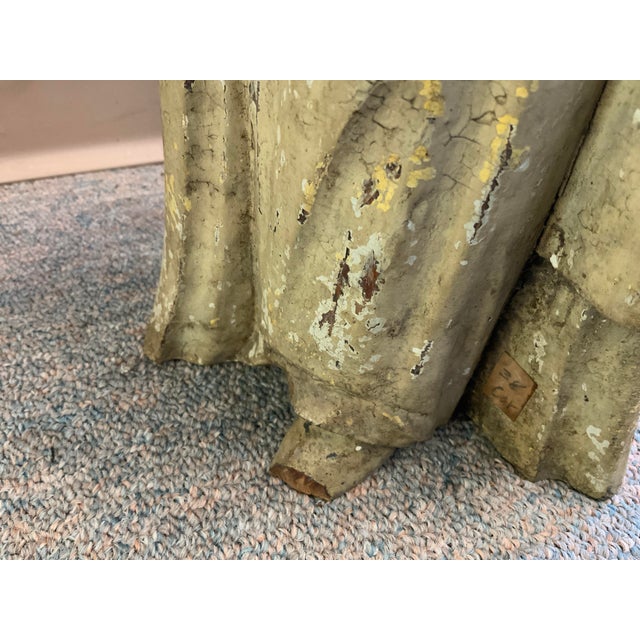 19th Century Antique Standing Santos Figure Wood Carved For Sale - Image 9 of 15