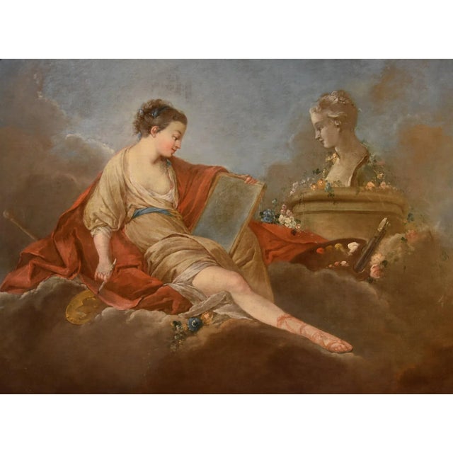 Pierre charles trémolières (cholet, 1703 - paris, 1739) allegory of painting and drawing oil on canvas (86 x 112 cm - in...