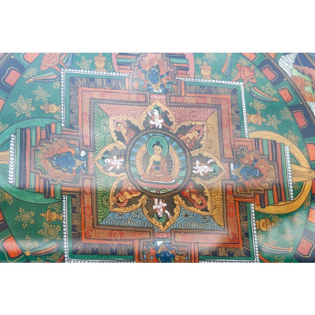 Framed Buddhist Mandala Tibetan Thangka For Sale - Image 4 of 8