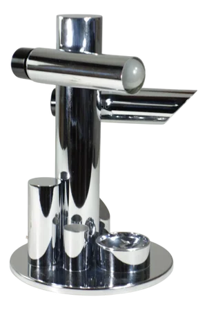 Spanish Space Age Chrome Metal Table Lamp by Fase, 1970s