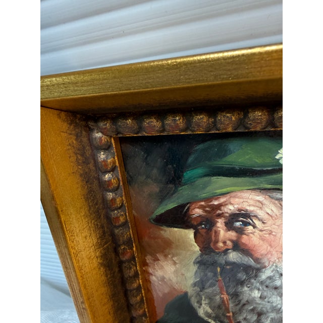 Signed Oil Painting of Older Bavarian Man, Framed For Sale - Image 10 of 12