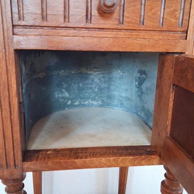 Antique French Bedside Table with Marble Top For Sale - Image 10 of 18
