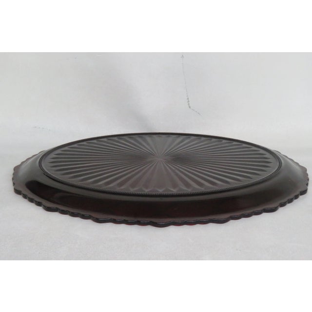 Hollywood Regency Avon 1876 Cape Cod Collection Ruby Red Oval Serving Plate For Sale - Image 3 of 12