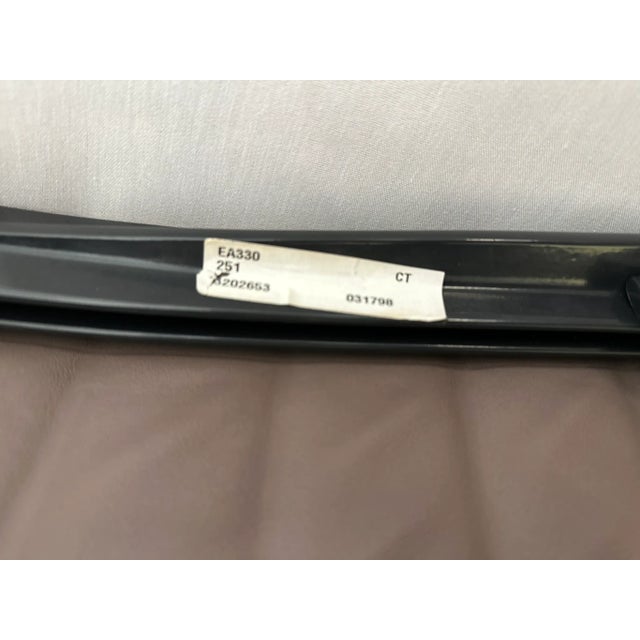 Taupe Eames Aluminum Group Leather Swivel Side Chair For Sale - Image 8 of 10