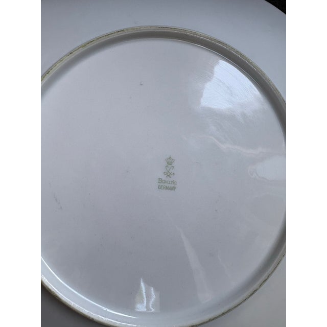 Vintage Oscar Schaller Bavaria Triangular Porcelain Serving Platter With Gold Starburst Pattern (1910–1935) For Sale In Miami - Image 6 of 9