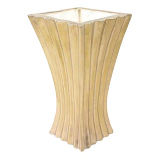 Gold Plated Sculpted Vase by Ron Dier For Sale