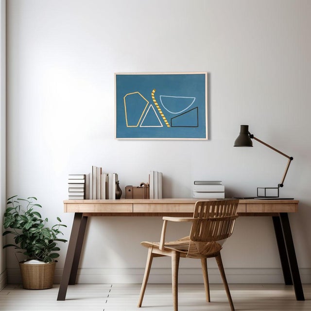 Geometric abstract painting made in 2020 by Amanda Andersen, initialed on the back. This piece is from a body of work...