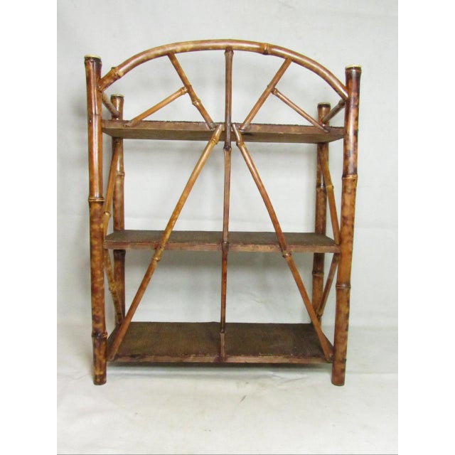 Wood Antique English Bamboo Shelves For Sale - Image 7 of 18